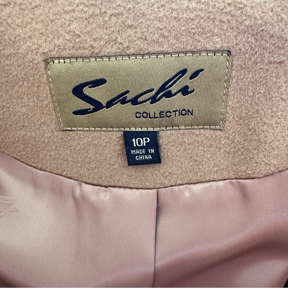 Sachi Collection Women's Dressy Fox Collar Lambswool Coat Carmel Camel Size 10P - Picture 6 of 8